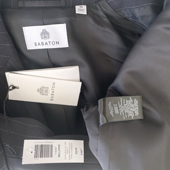 NWT ARITZIA Babaton Millions Blazer "VNTG BLK/ CL GR PNSTP" Size XS - Picture 6 of 7
